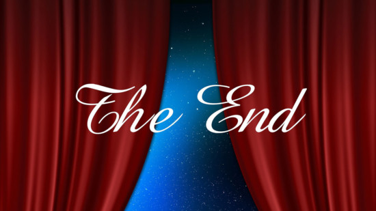 Kinovorhang mit dem Text "The End"